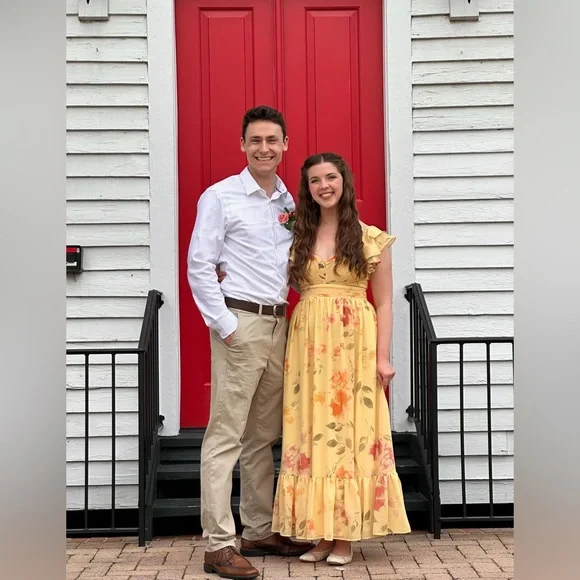 Birdy Grey Michelle Bridesmaid Dress in Pale Yellow Rococo Floral Size S - Picture 6 of 6